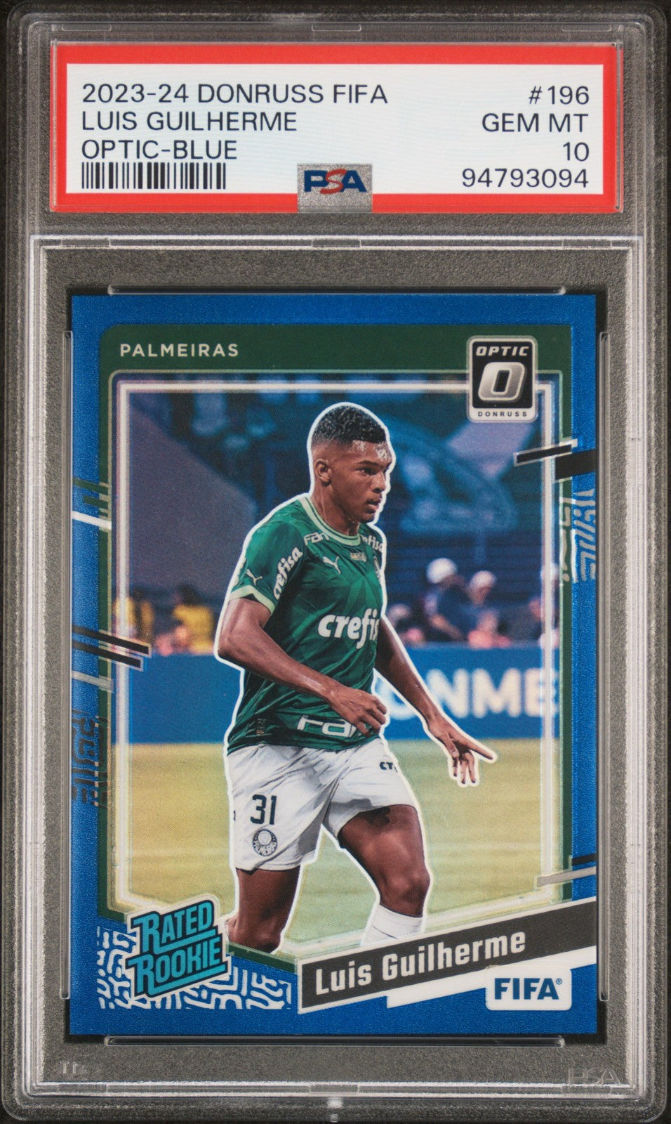 Luis Guilherme Rated Rookie Optic-Blue Donruss FIFA 2023/24 PSA 10 GEM MT