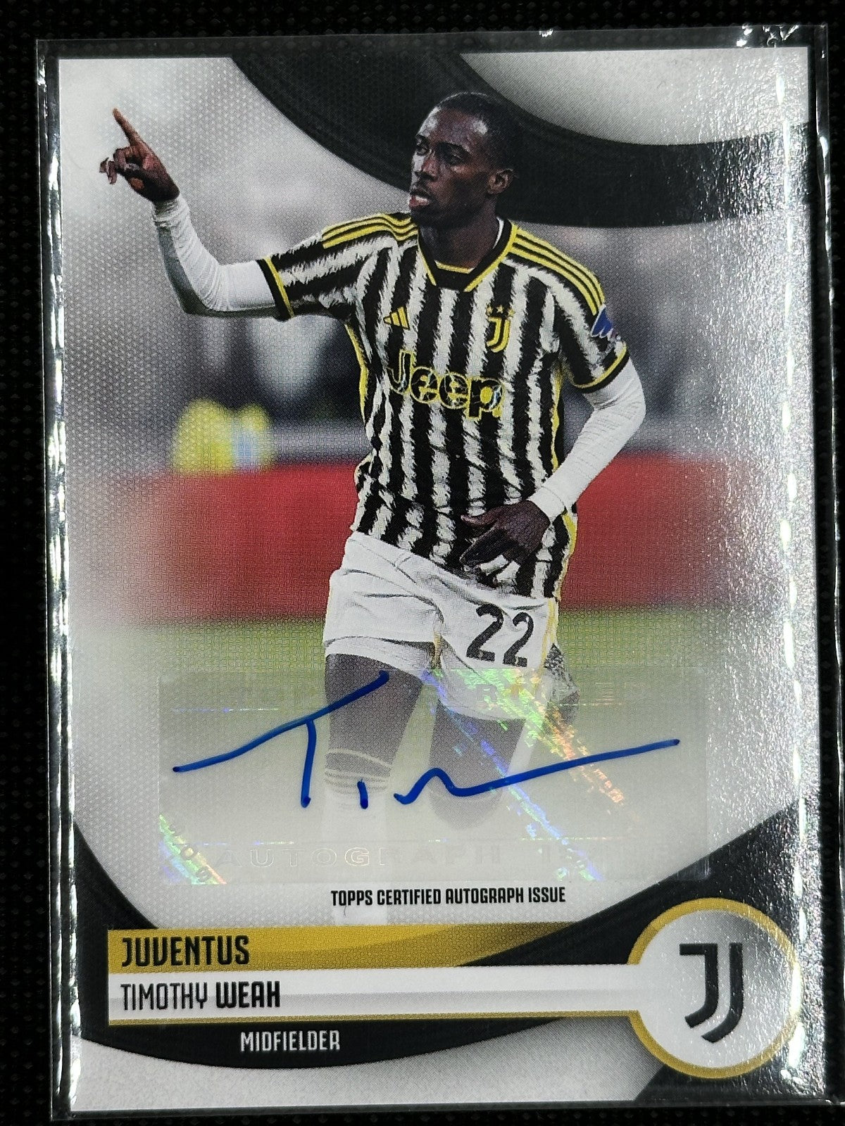 Timothy Weah Autograph Topps Team Set Juventus 2023/24
