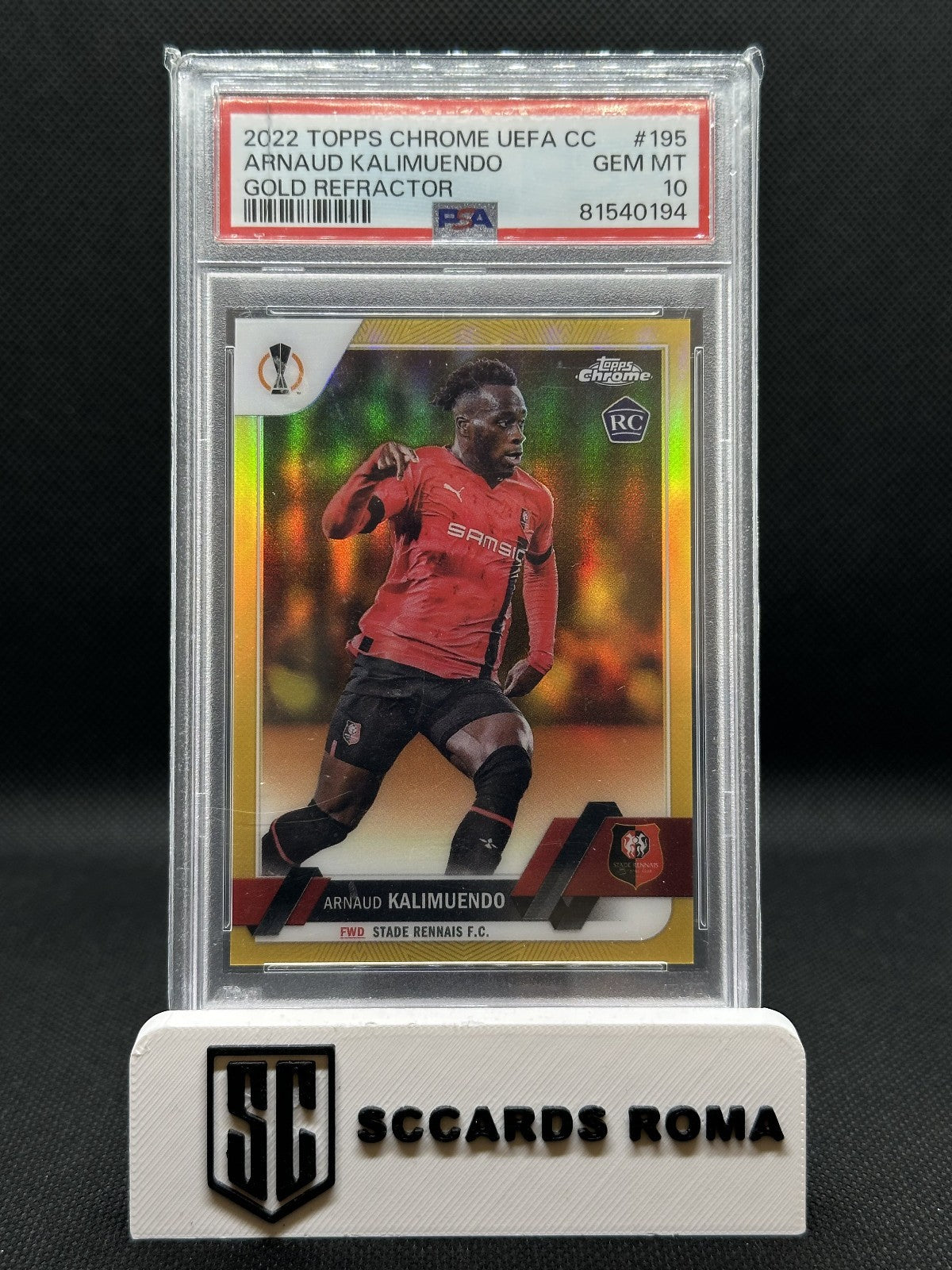 Arnaud Kalimuendo Rookie /50 Gold Refractor Topps Chrome UCC 2022 PSA 10 GEM MT