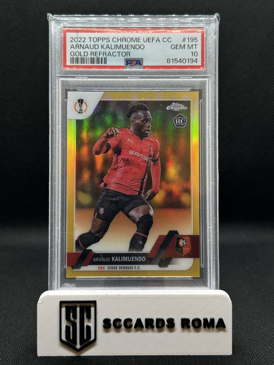Arnaud Kalimuendo Rookie /50 Gold Refractor Topps Chrome UCC 2022 PSA 10 GEM MT