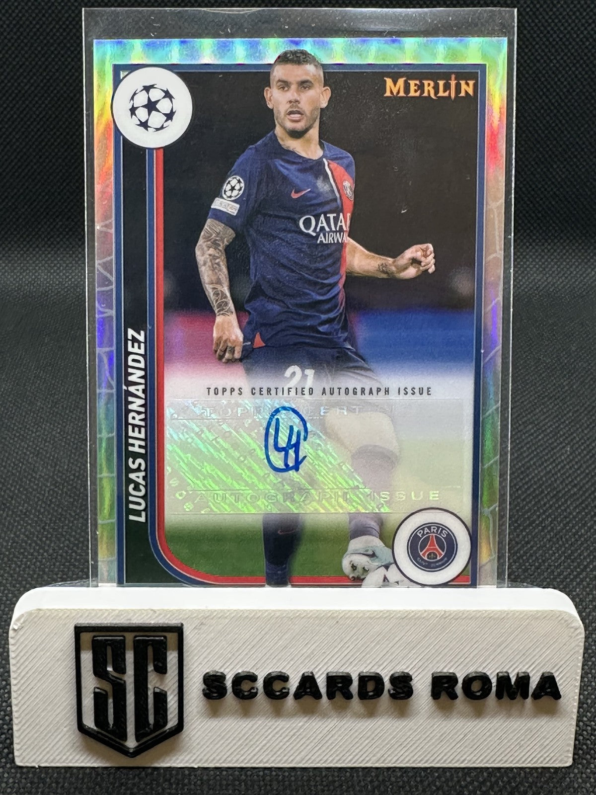 Lucas Hernández Autograph Topps Merlin UEFA Club Competition 2023/24