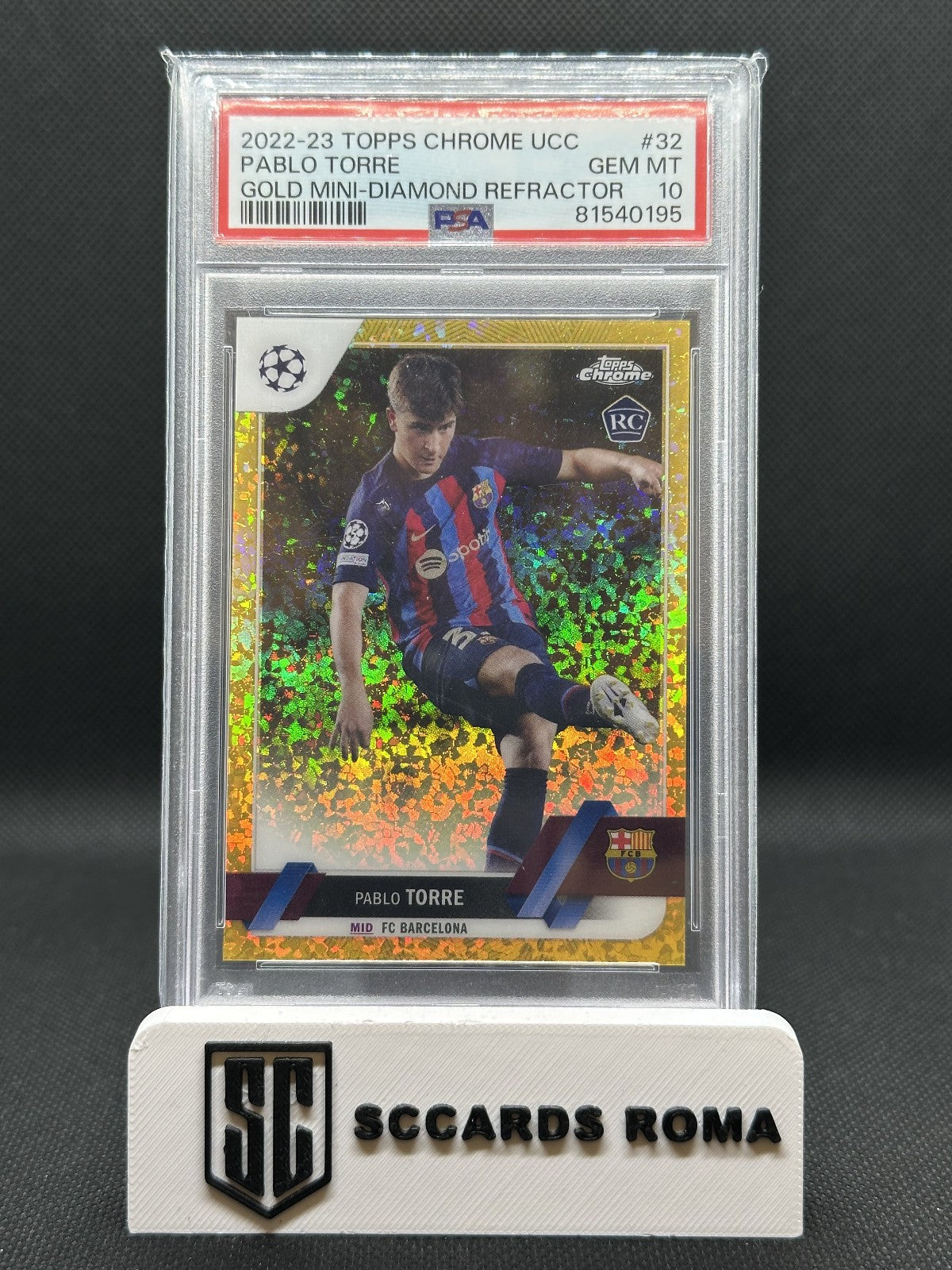 Pablo Torre Rookie Gold Mini-Diamond Refractor Topps Chrome UCC 2022/23 PSA 10