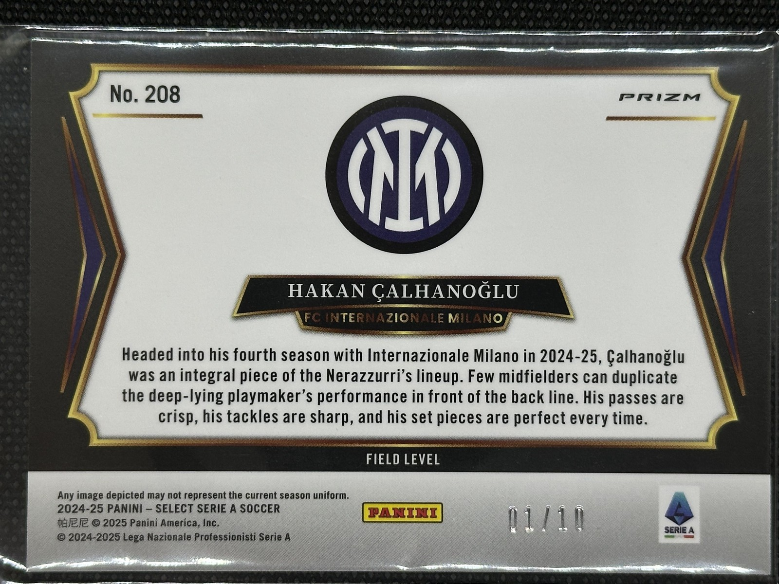 Hakan Calhanoglu /10 Gold Panini Select 2024/25 Inter