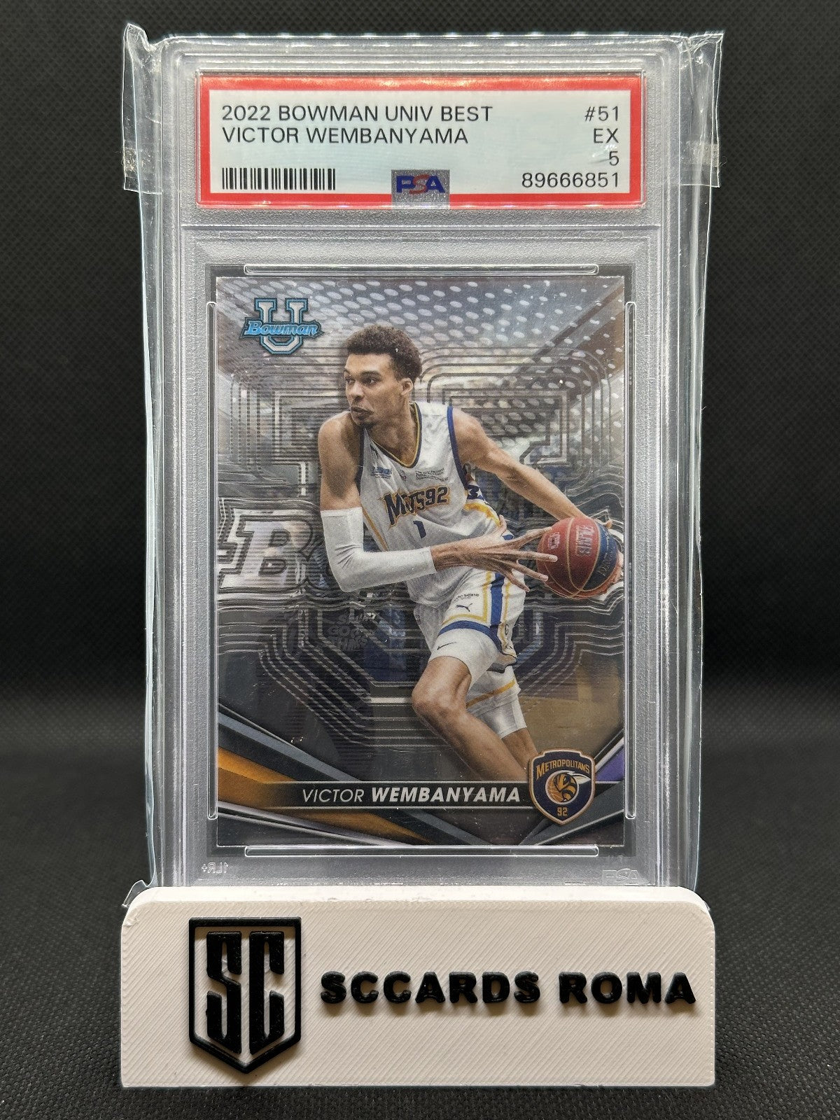 Victor Wembanyama Topps Bowman Metropolitans 2022/23 PSA 5 EX