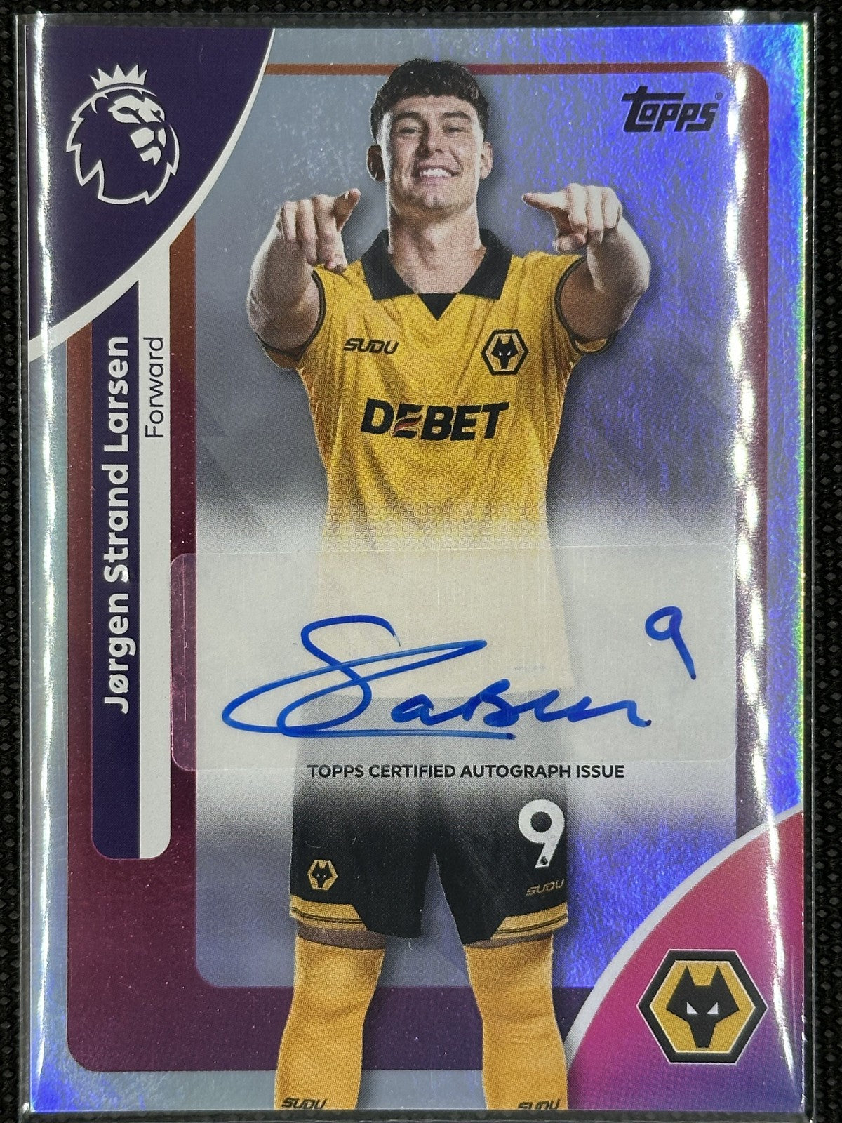 Jørgen Strand Larsen Autograph Topps Premier League 2026 Silver Sparkle