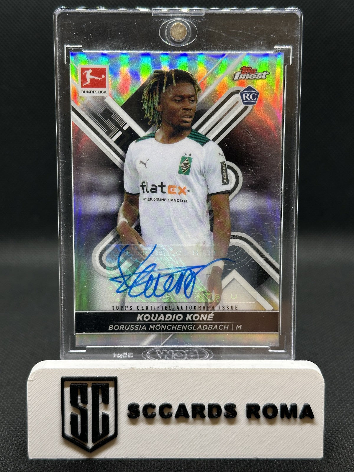 Kouadio (Manu) Koné Autograph Rookie Topps Finest Bundesliga 2022 AS Roma