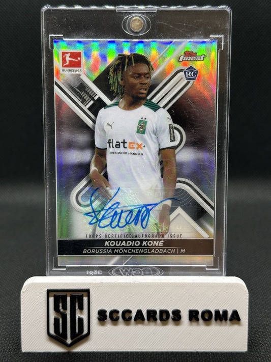 Kouadio (Manu) Koné Autograph Rookie Topps Finest Bundesliga 2022 AS Roma