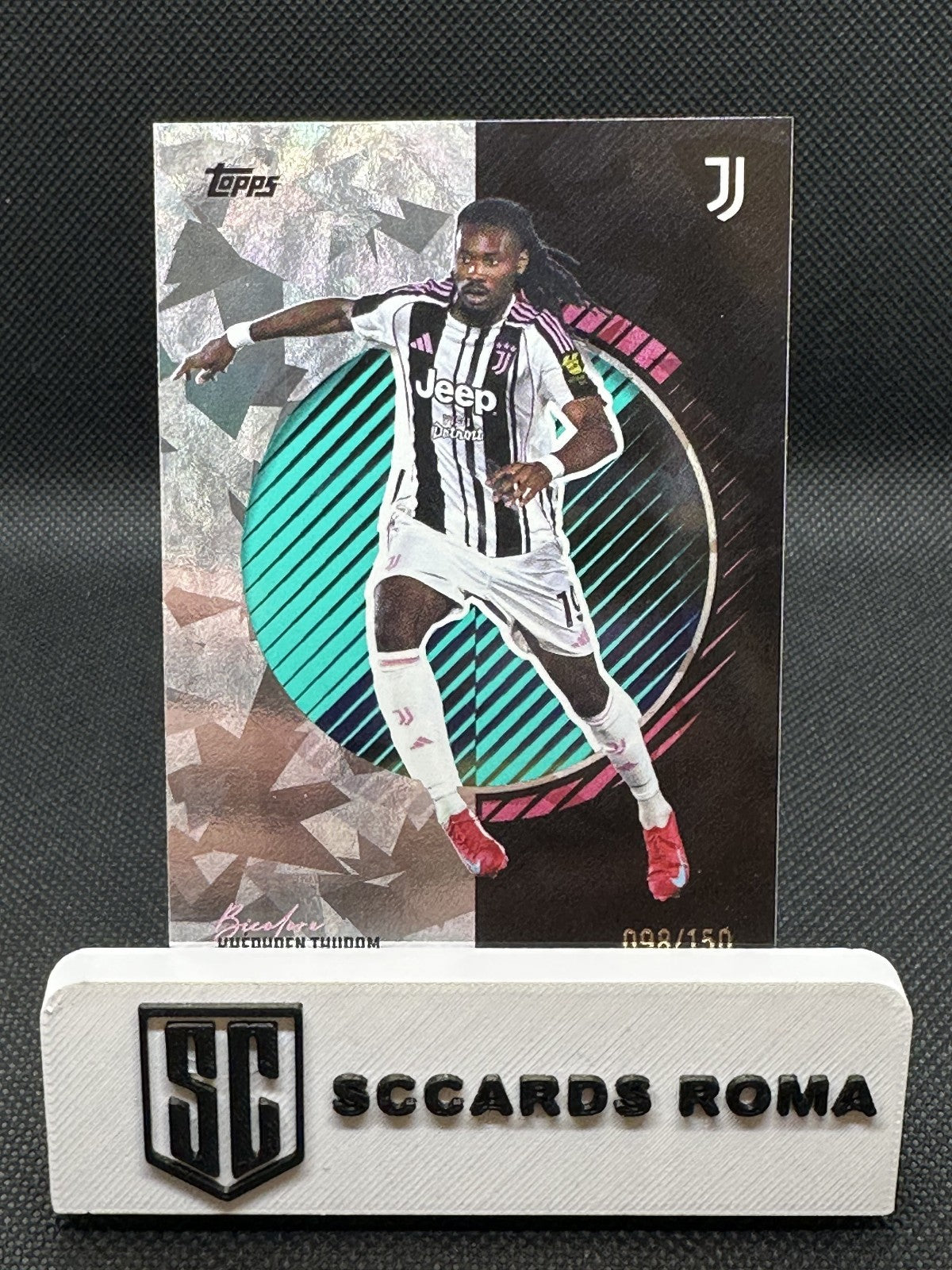 Khephren Thuram /150 Bicolore Cracked Ice Topps Team Set Juventus 2025/26