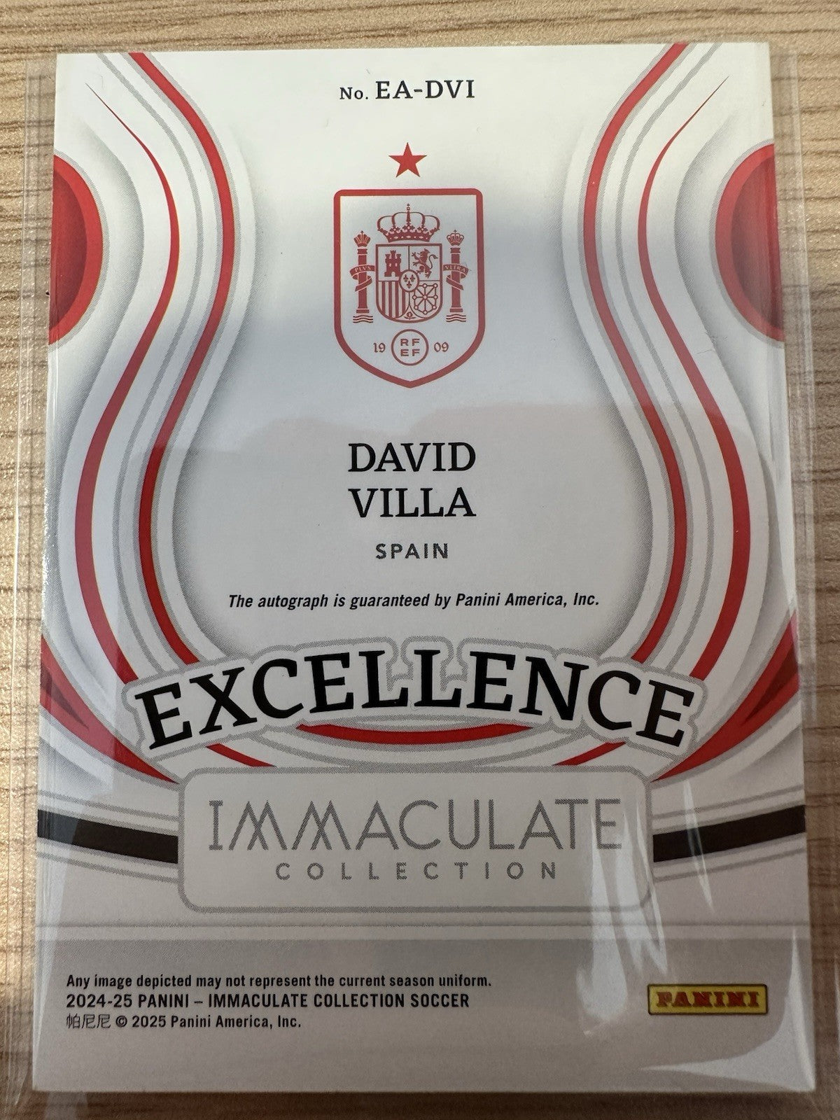 David Villa Autograph /25 Panini Immaculate Collection Excellence