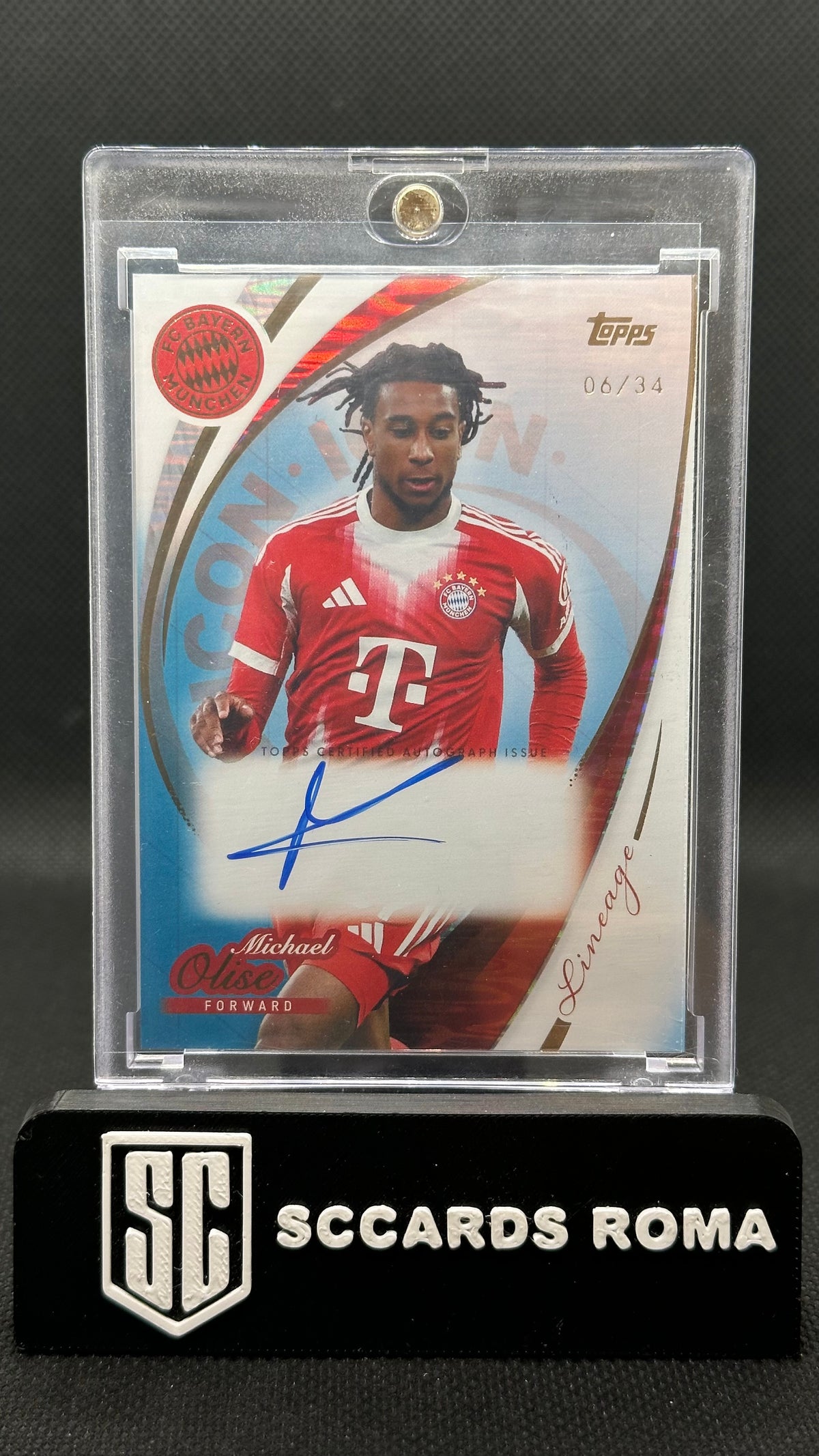 Michael Olise On Card Auto /34 Topps Lineage 2025/26