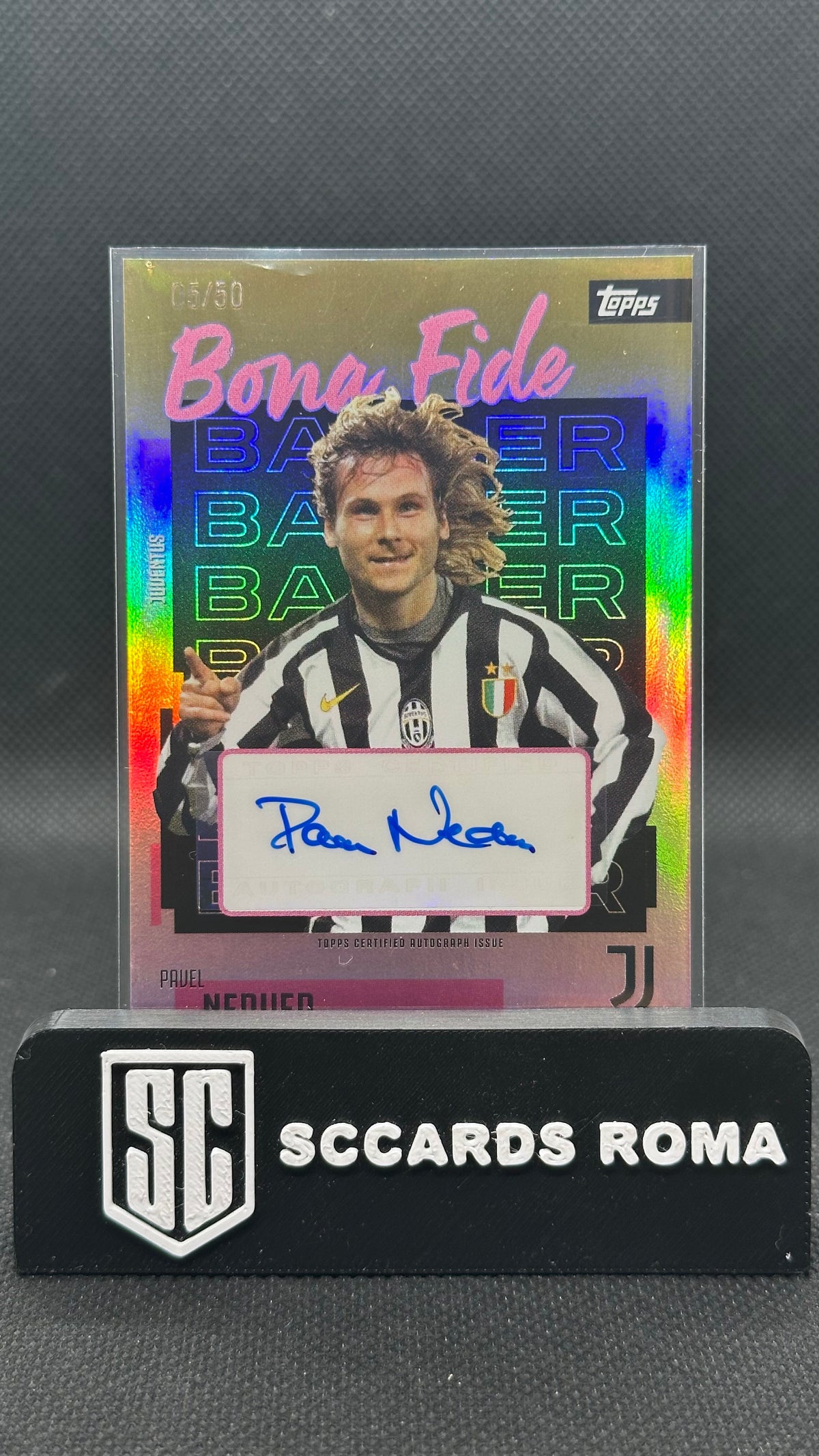 Pavel Nedved Auto /50 Bona Fide Topps Juventus Gold