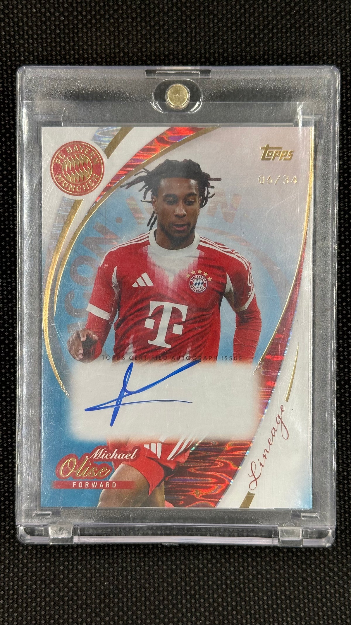 Michael Olise On Card Auto /34 Topps Lineage 2025/26