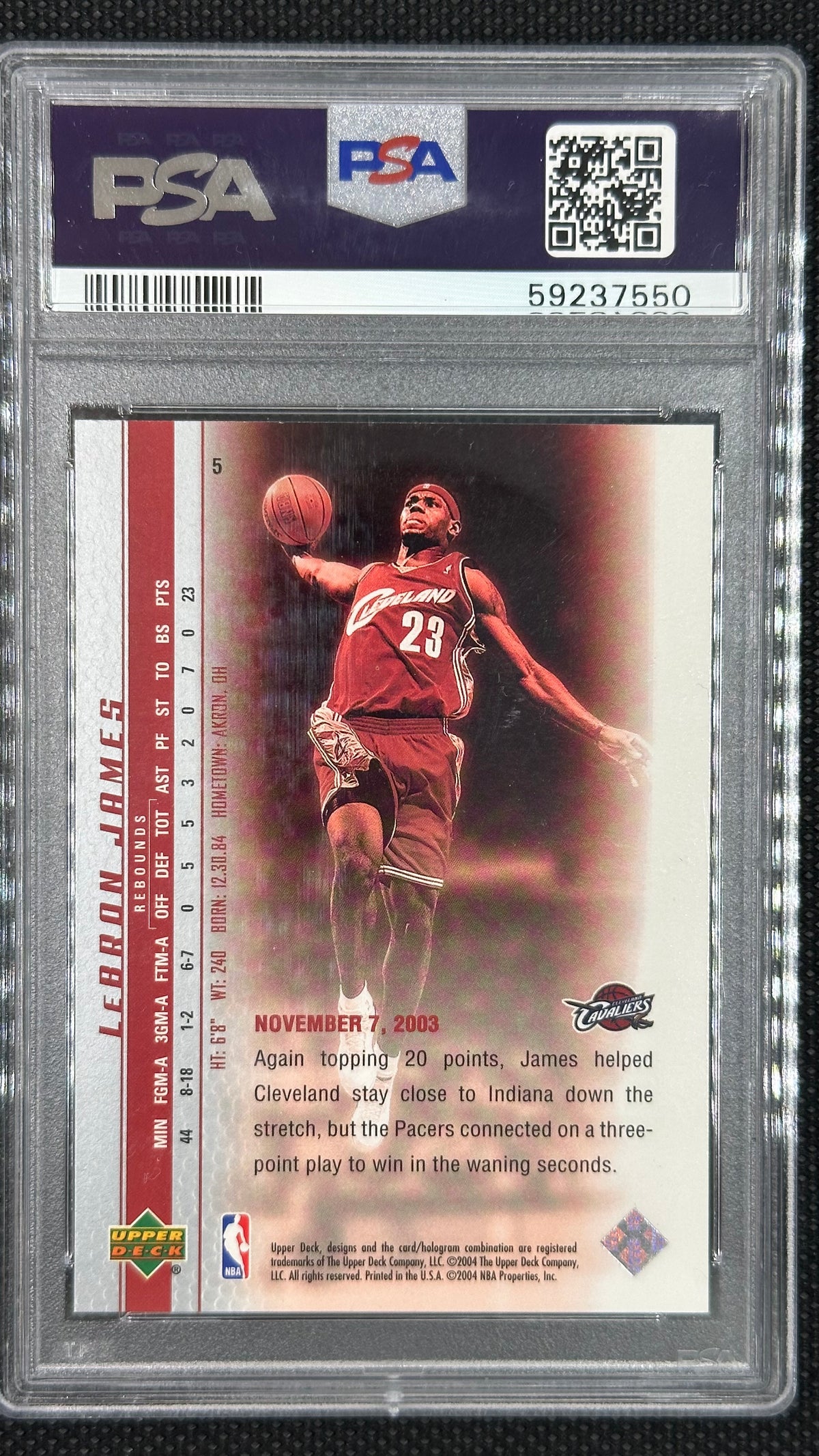 LeBron James Phenomenal Beginning 2003 Upper Deck PSA 9 Mint