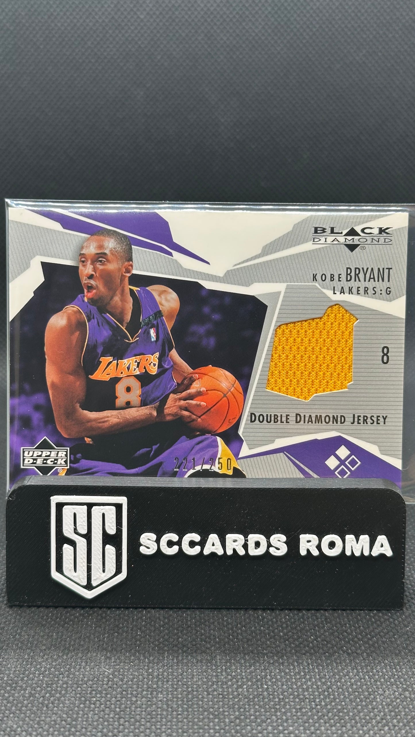 Kobe Bryant patch /250 match worn DOUBLE DIAMOND JERSEY panini