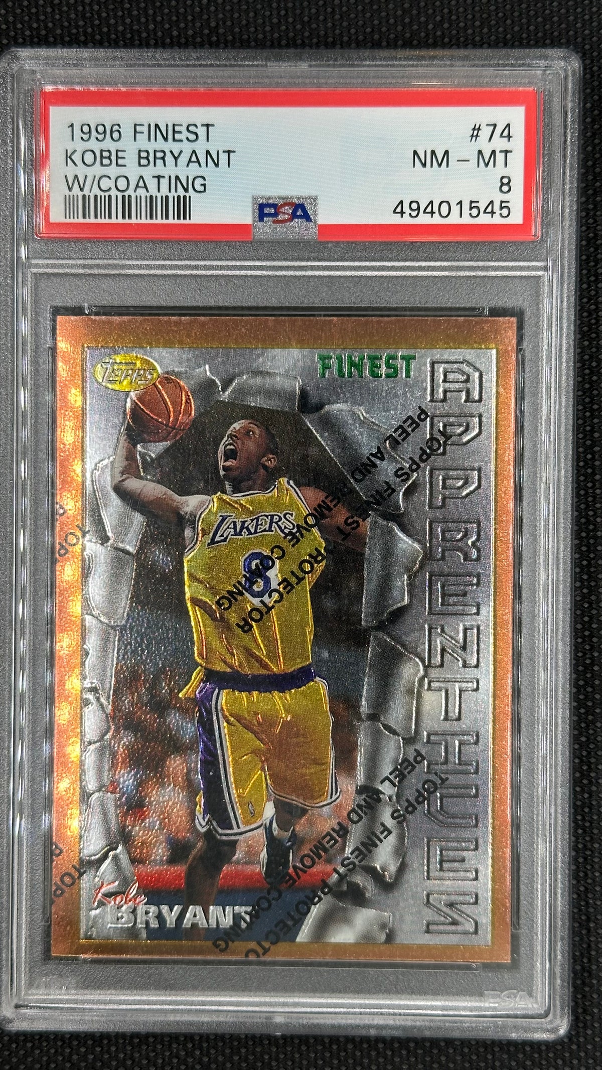 Kobe Bryant 1996 finest w coating PSA 8