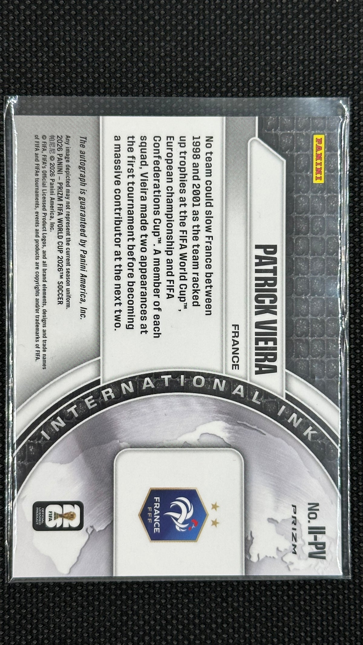 Patrick Vieira auto panini Prizm World Cup