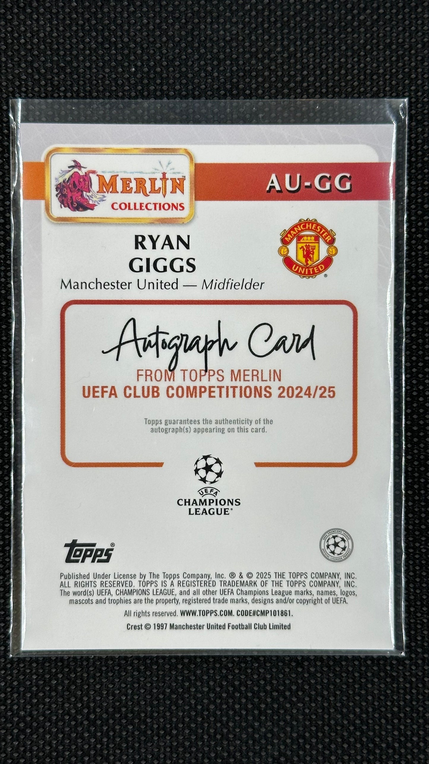 Ryan Giggs auto /75 Topps merlin