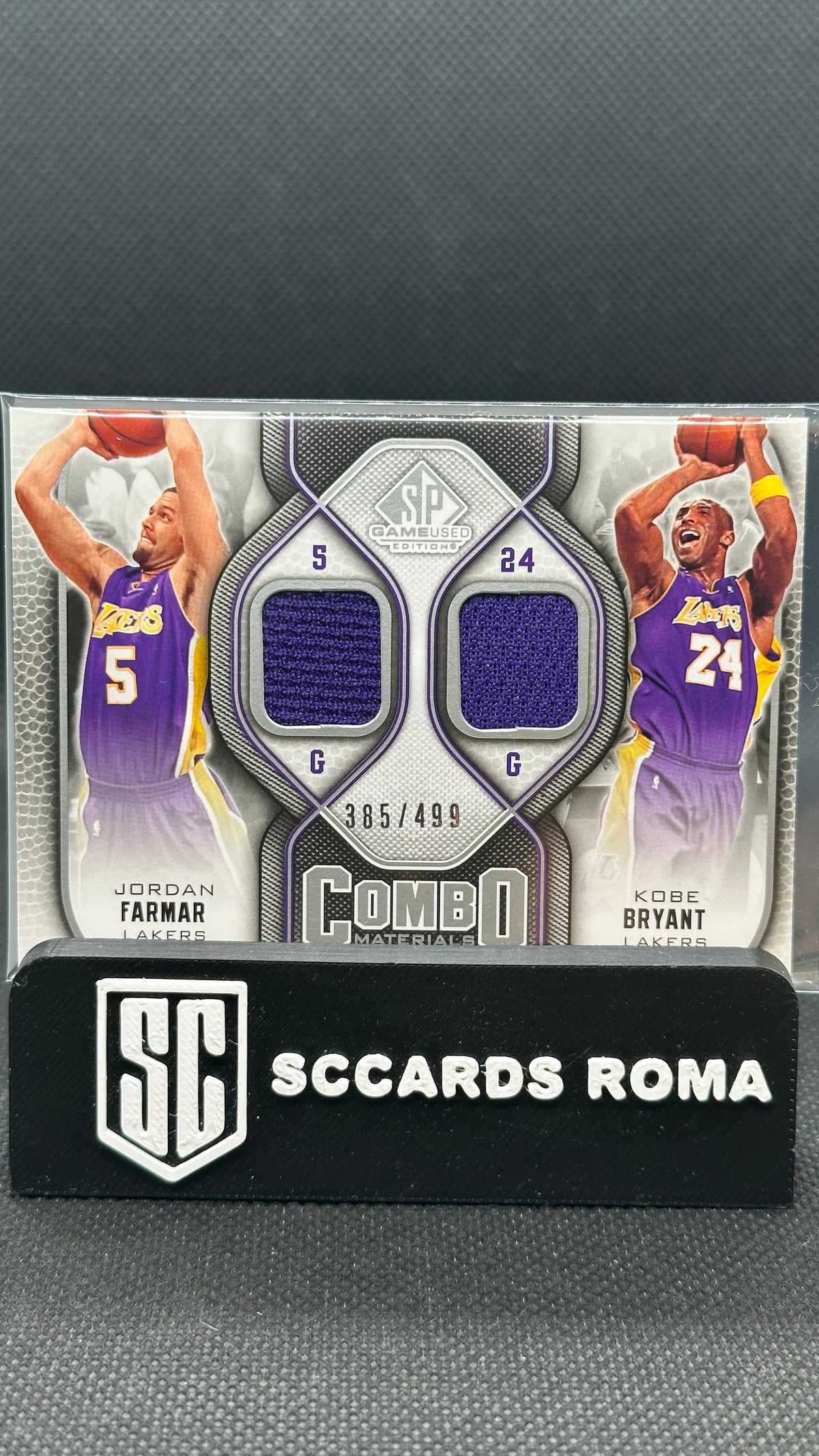 Kobe Bryant Jordan Farmar combo material patch match worn panini
