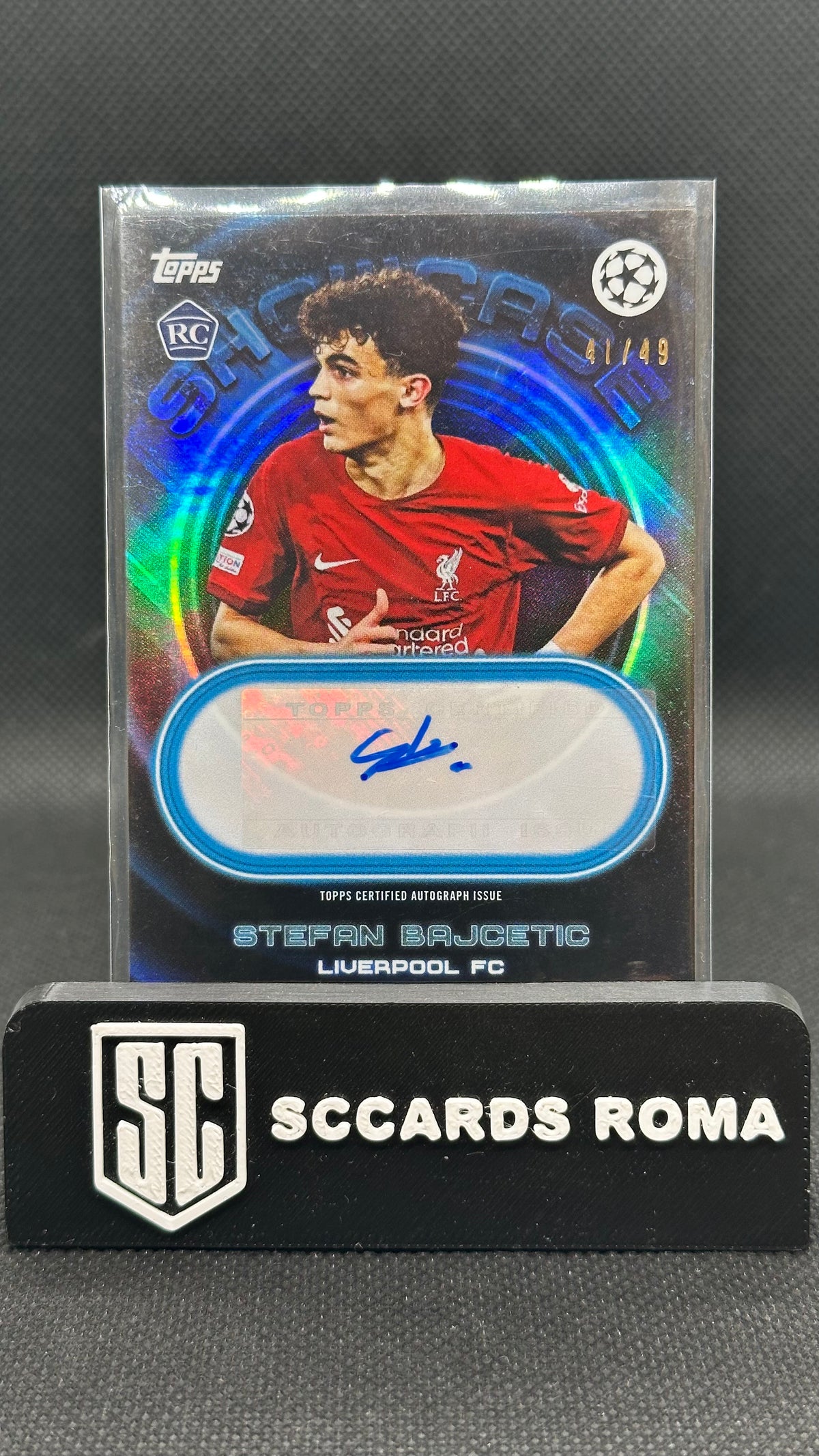 Stefan Bajcetic Autograph /49 Rookie Topps Showtime Champions League