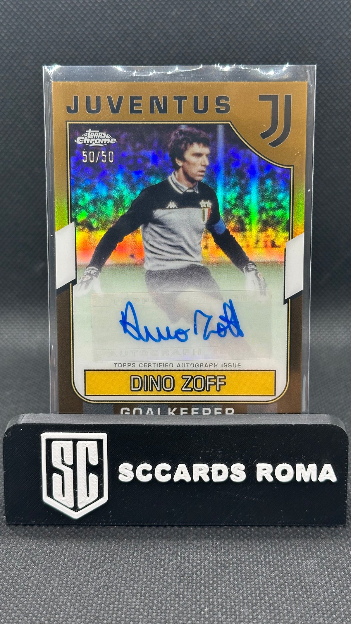 Dino Zoff gold auto /50 Topps chrome Juve
