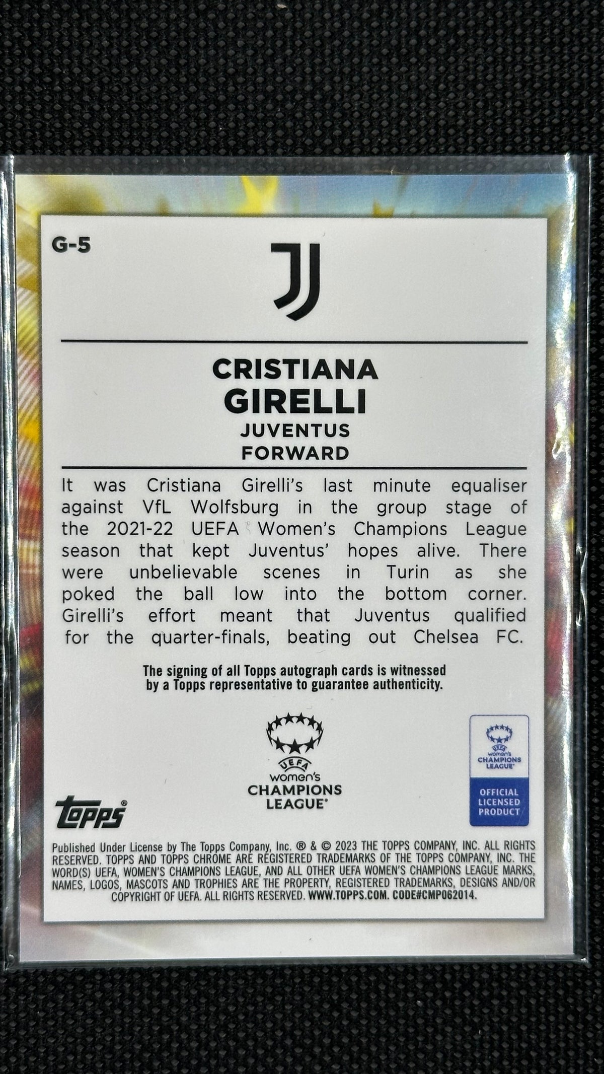 Cristiana Girelli auto /99 Topps chrome golazo