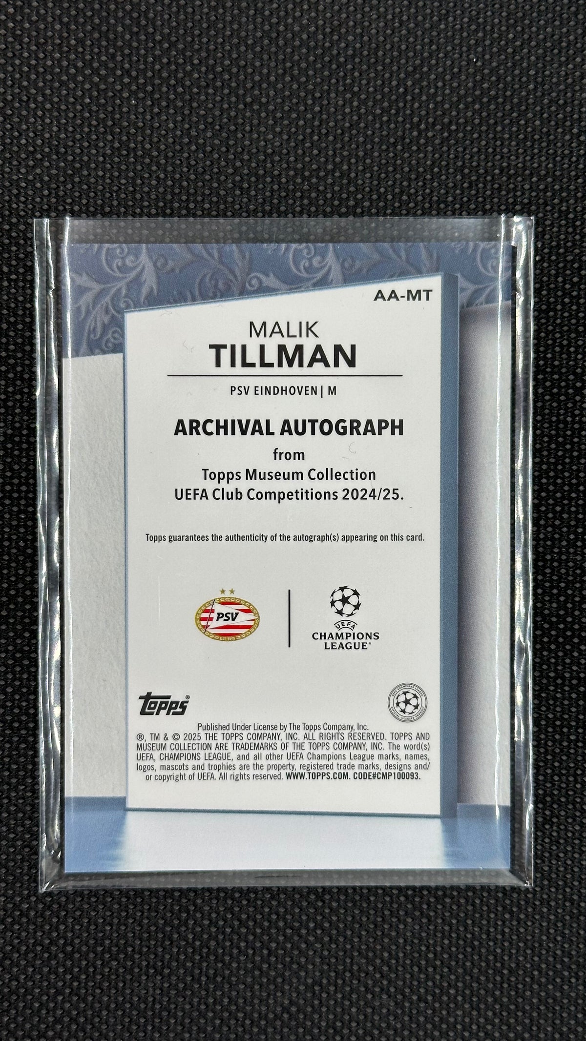Malik Tillman auto /75 topps museum