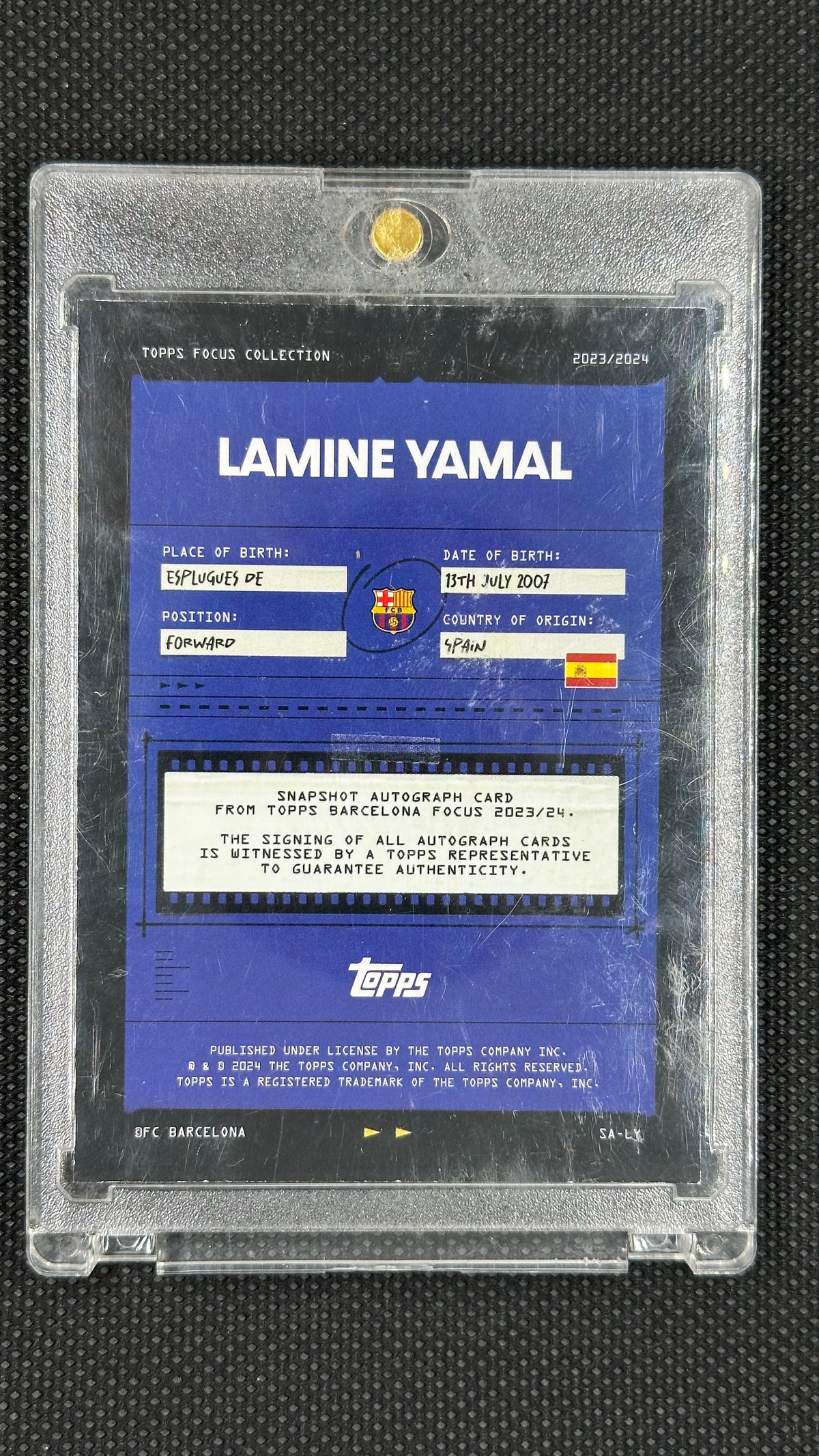 Lamine Yamal Rookie Auto Topps Barcelona Focus 2023/24