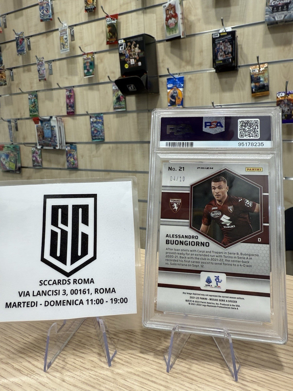 Alessandro Buongiorno Rookie /10 Red e Gold Psa 10 Napoli