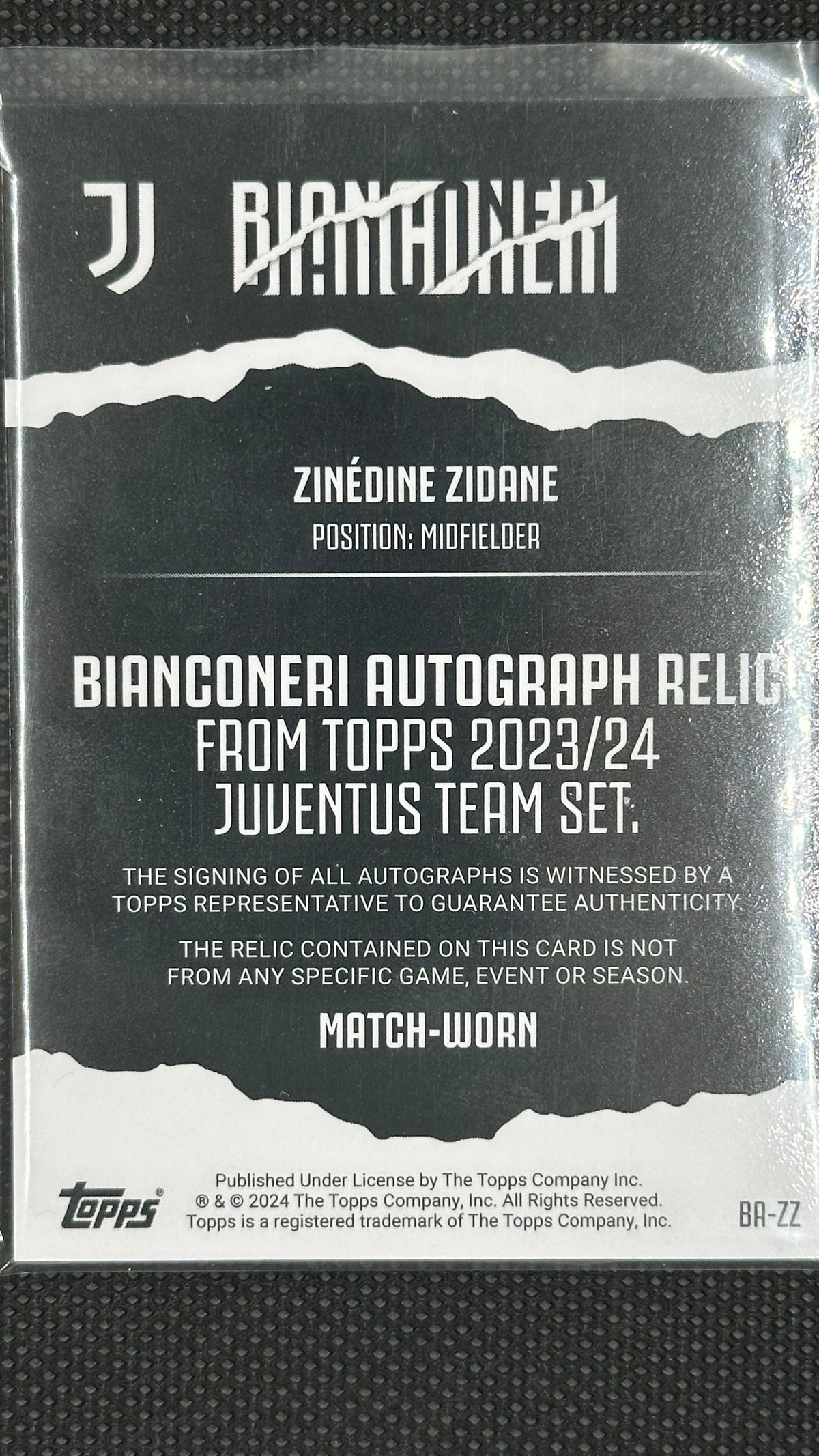 Zinedine Zidane auto patch /25 Juventus
