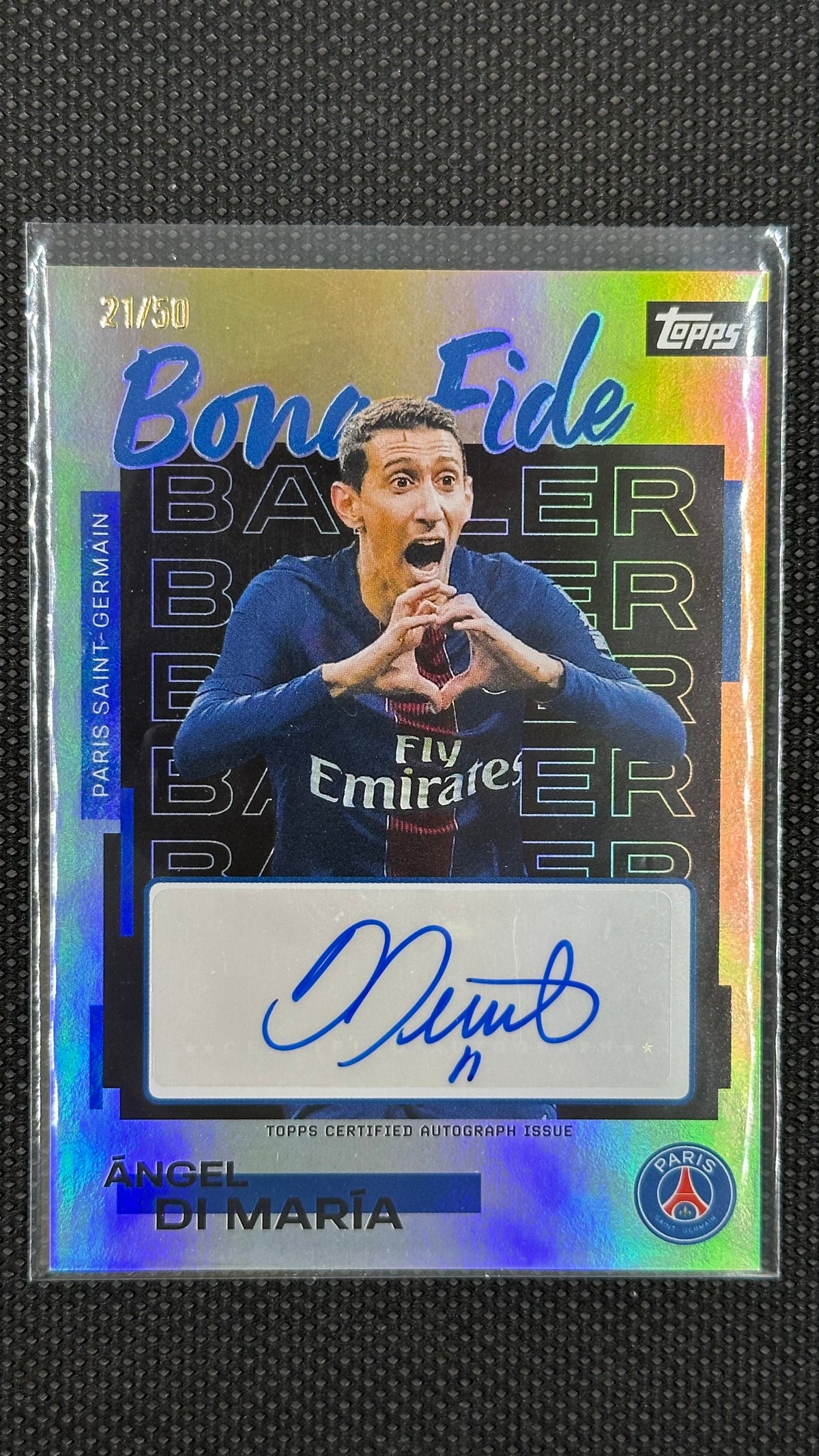 Angel Di Maria auto /50 gold bona fide Topps psg