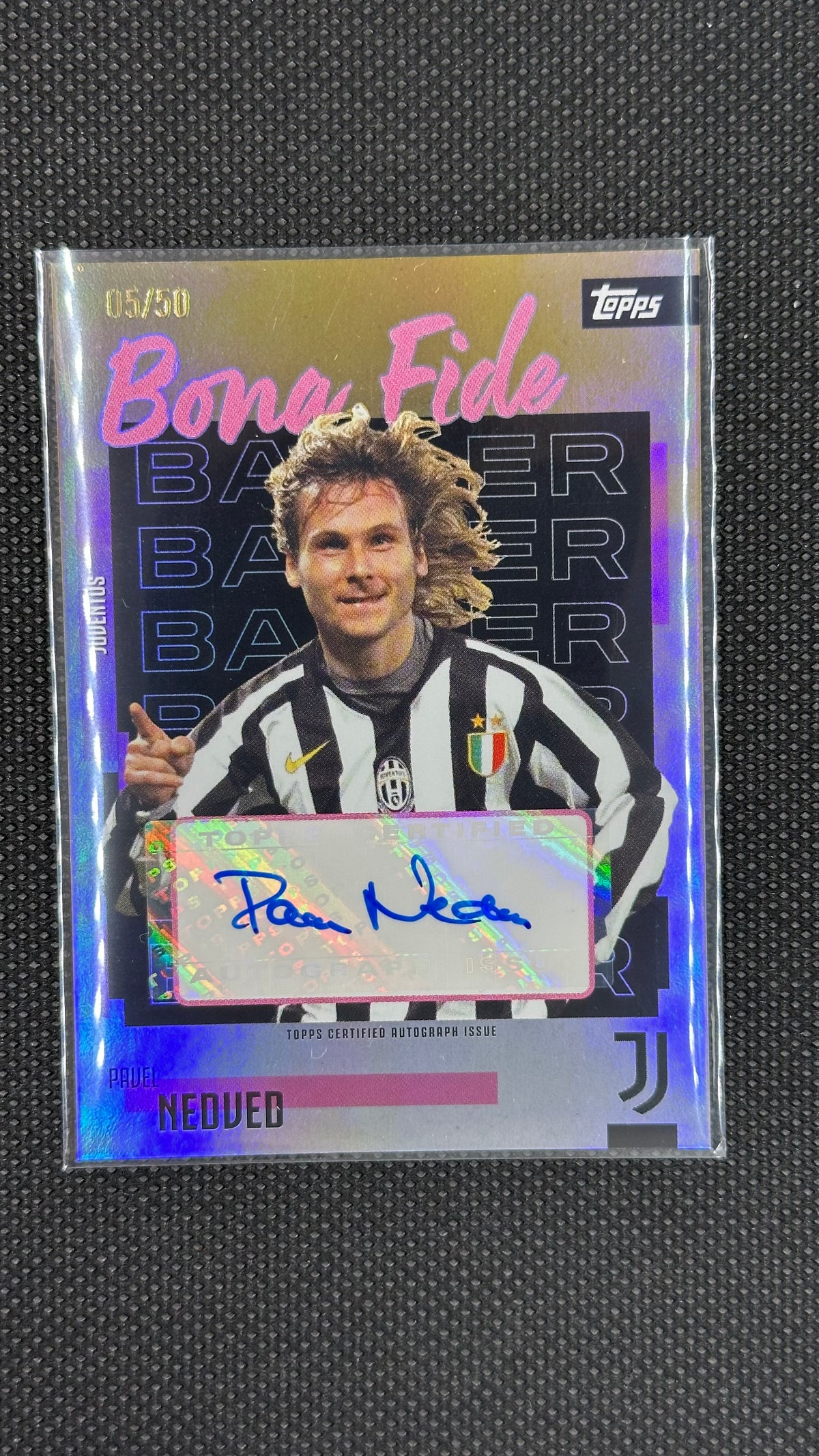 Pavel Nedved Auto /50 Bona Fide Topps Juventus Gold