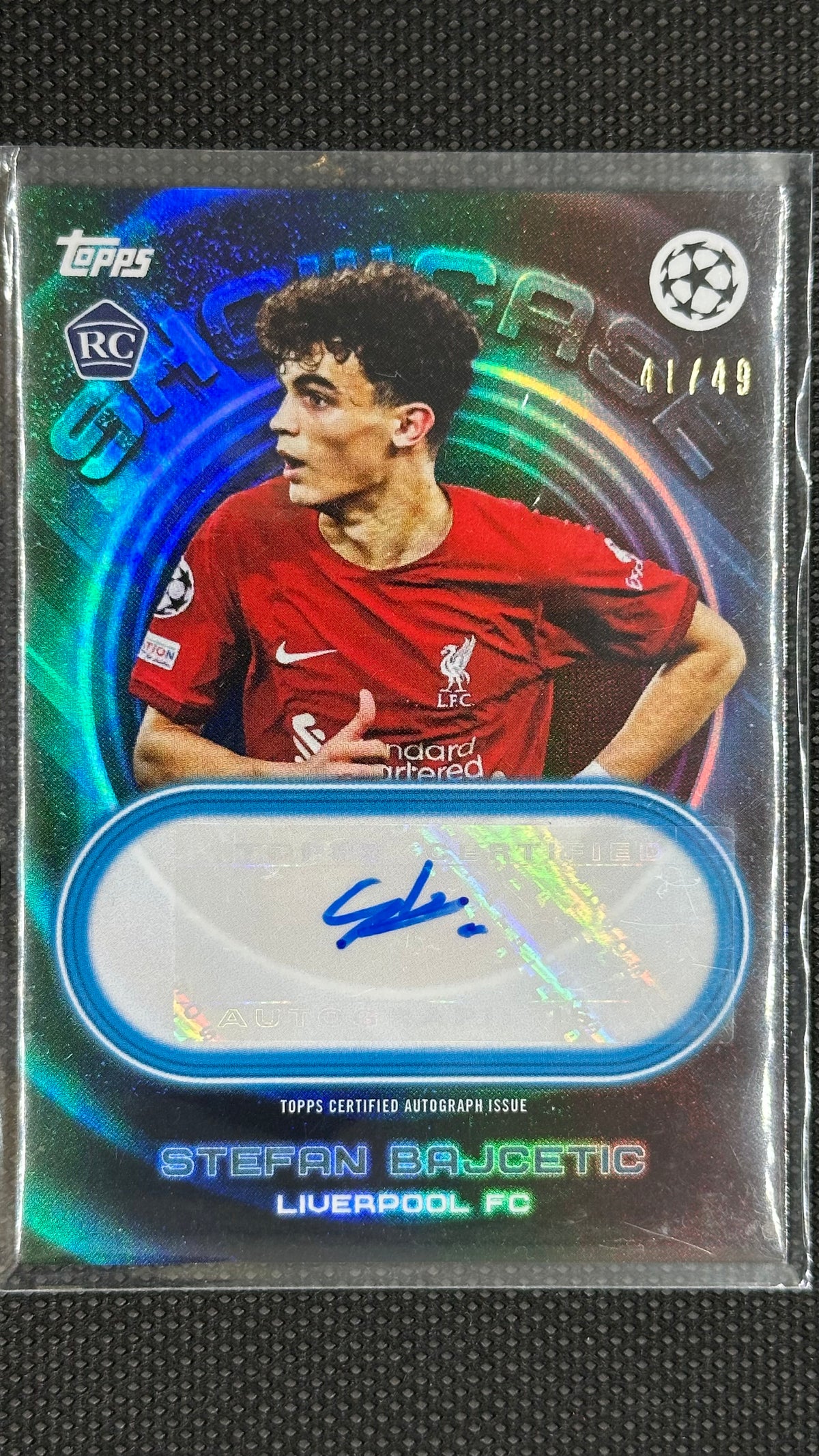 Stefan Bajcetic Autograph /49 Rookie Topps Showtime Champions League