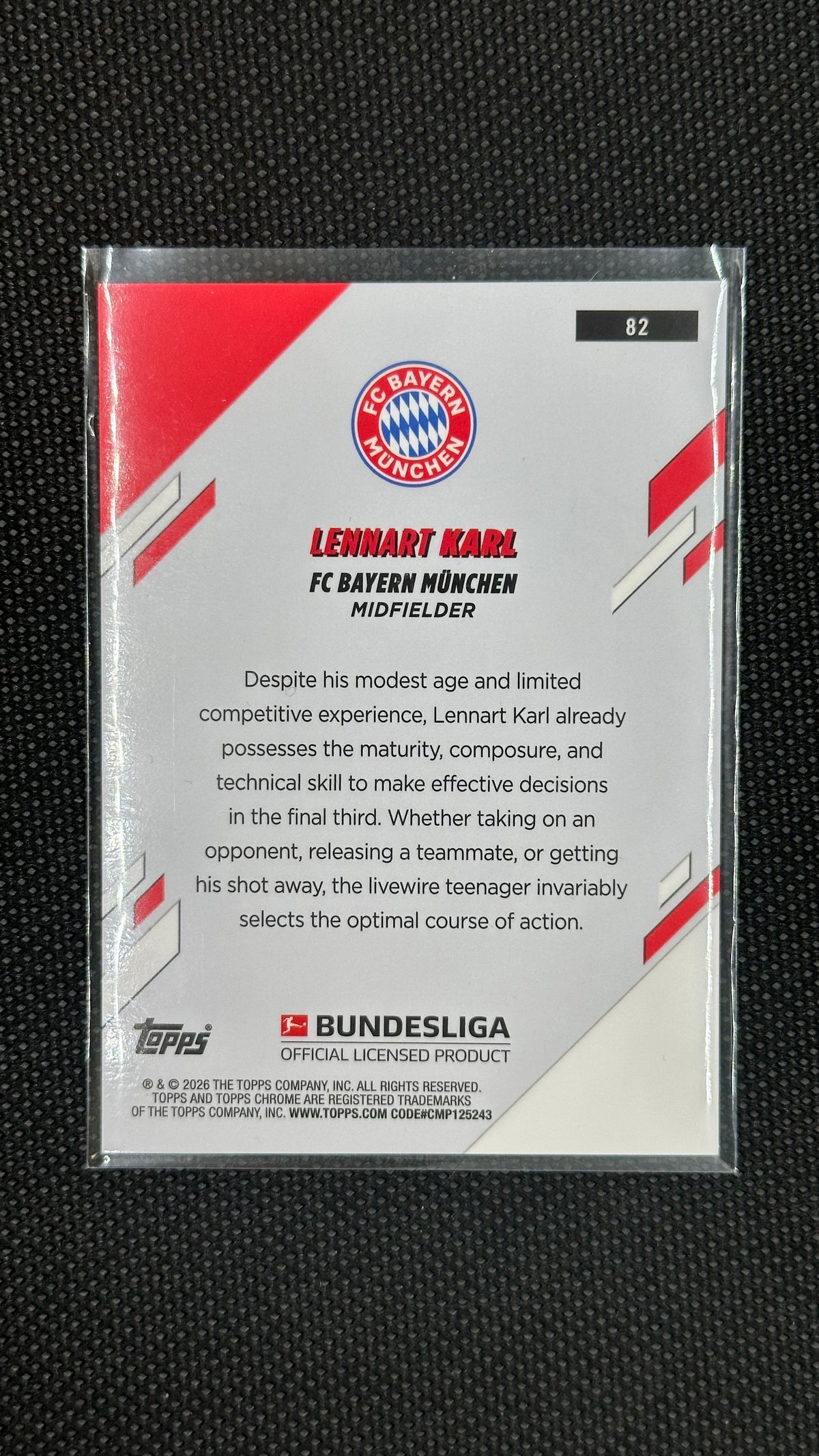 Lennart Karl Rookie /50 Gold Wave Topps Chrome Bundesliga 2025/26
