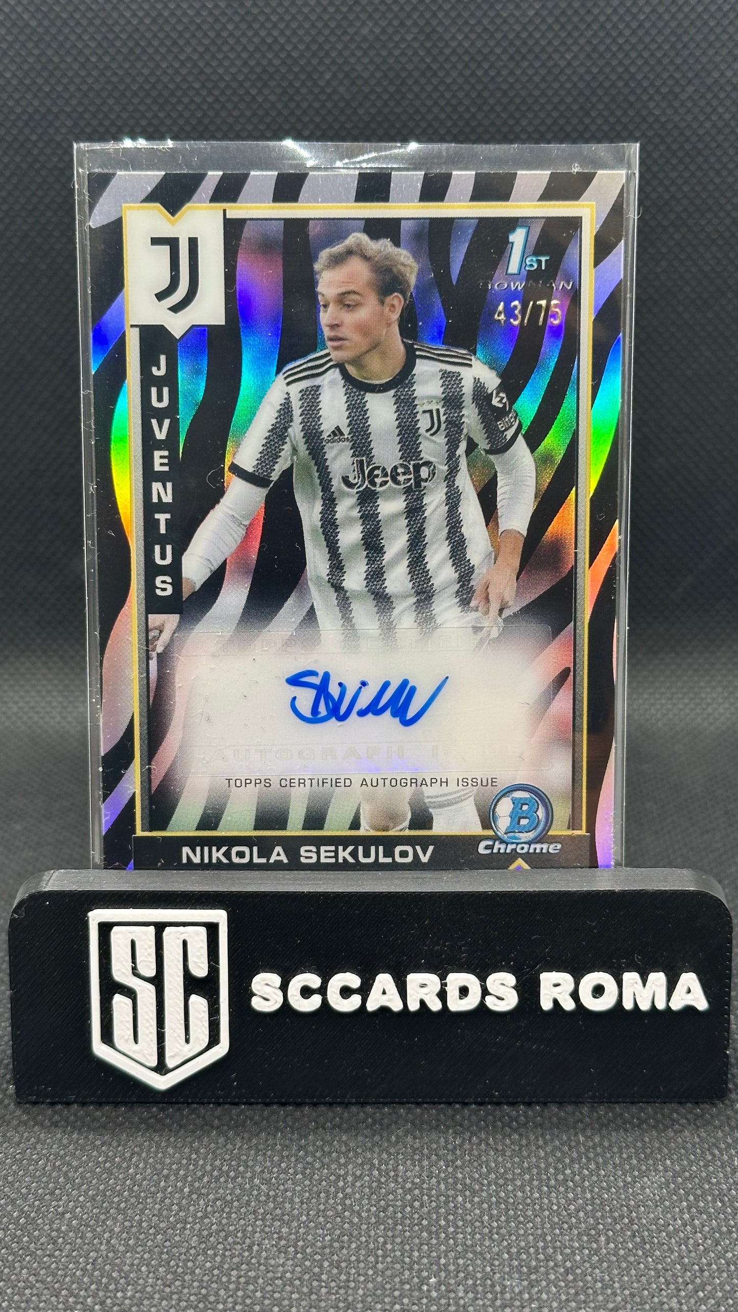 NIKOLA SEKULOV bowman zebra auto /75 Topps chrome Juventus