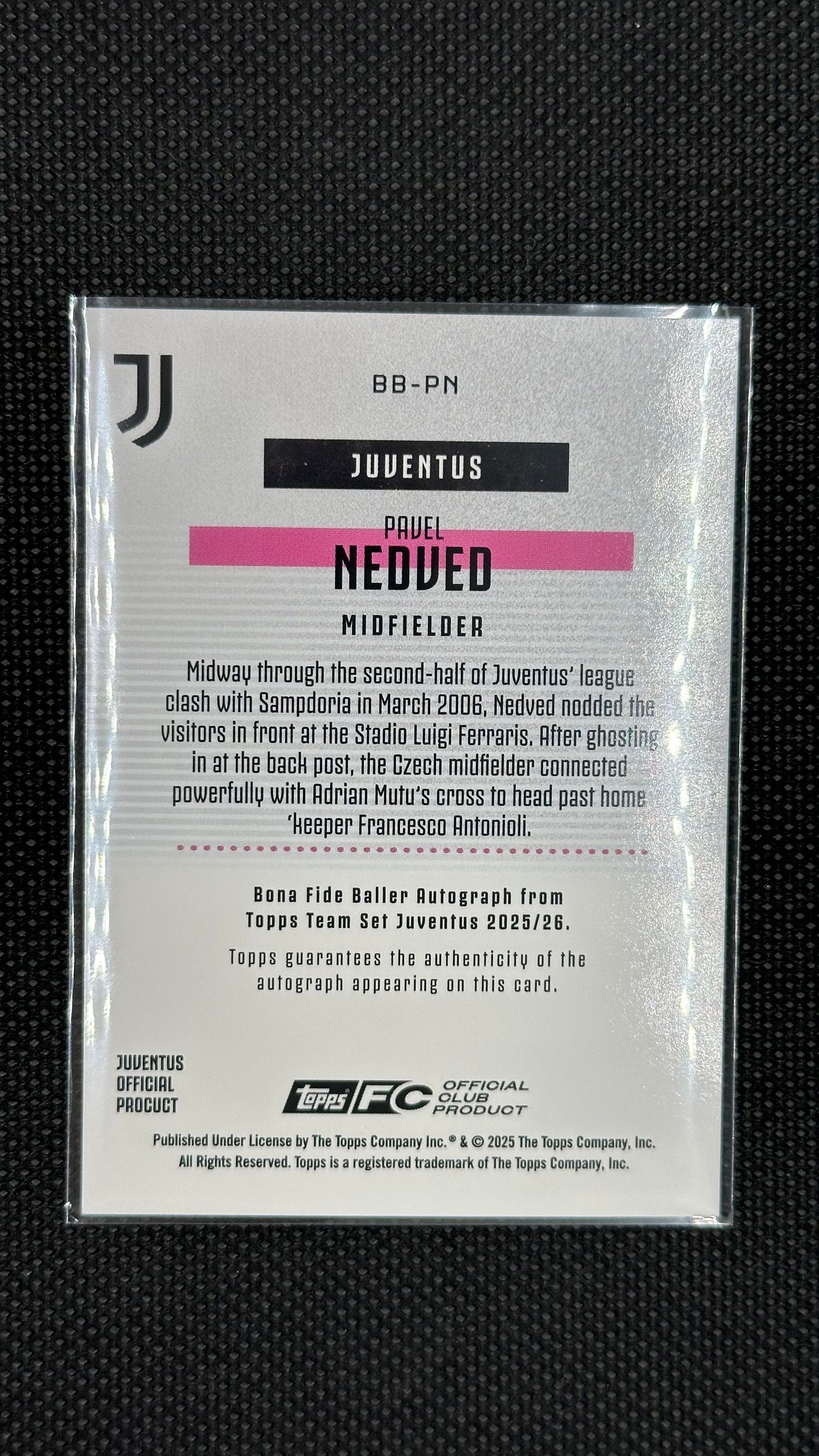 Pavel Nedved Auto /50 Bona Fide Topps Juventus Gold
