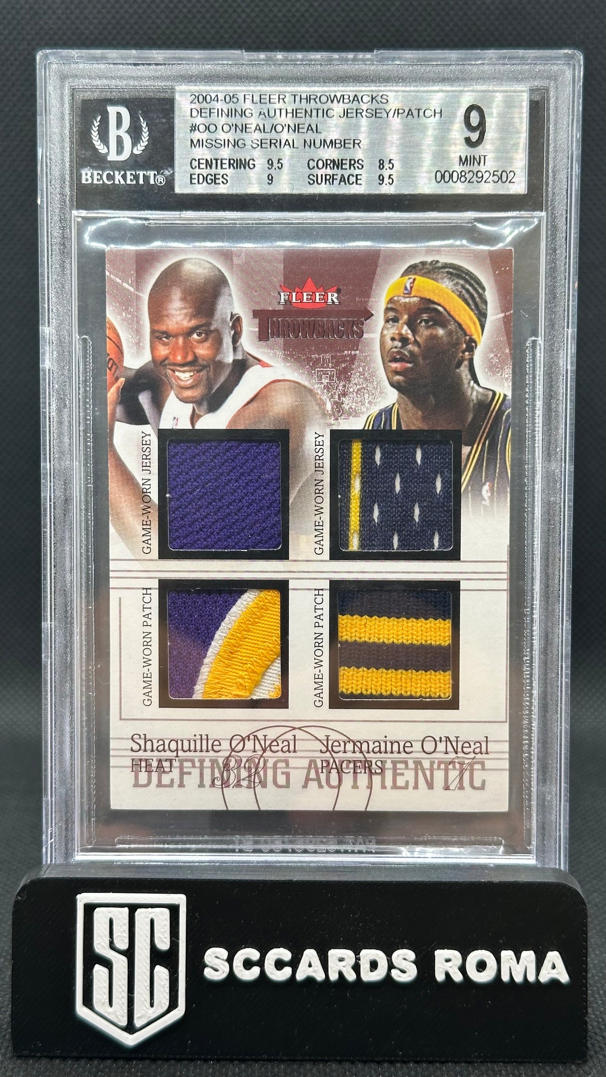 2004 THROWBACKS DEFINING AUTHENTIC JERSEY PATCH SHAQUILLE O'NEAL BGS 9 A6920-502