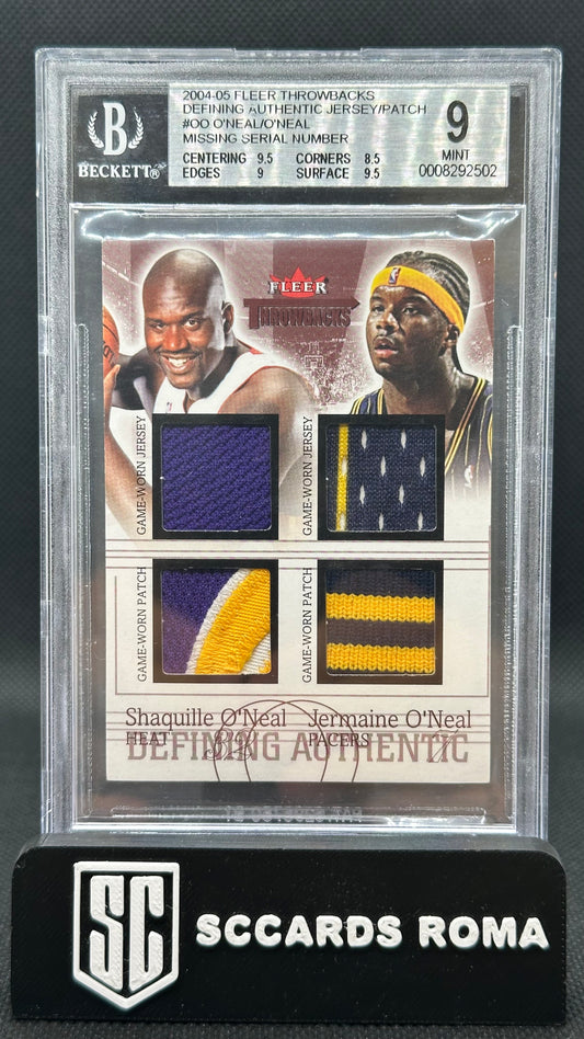 2004 THROWBACKS DEFINING AUTHENTIC JERSEY PATCH SHAQUILLE O'NEAL BGS 9 A6920-502