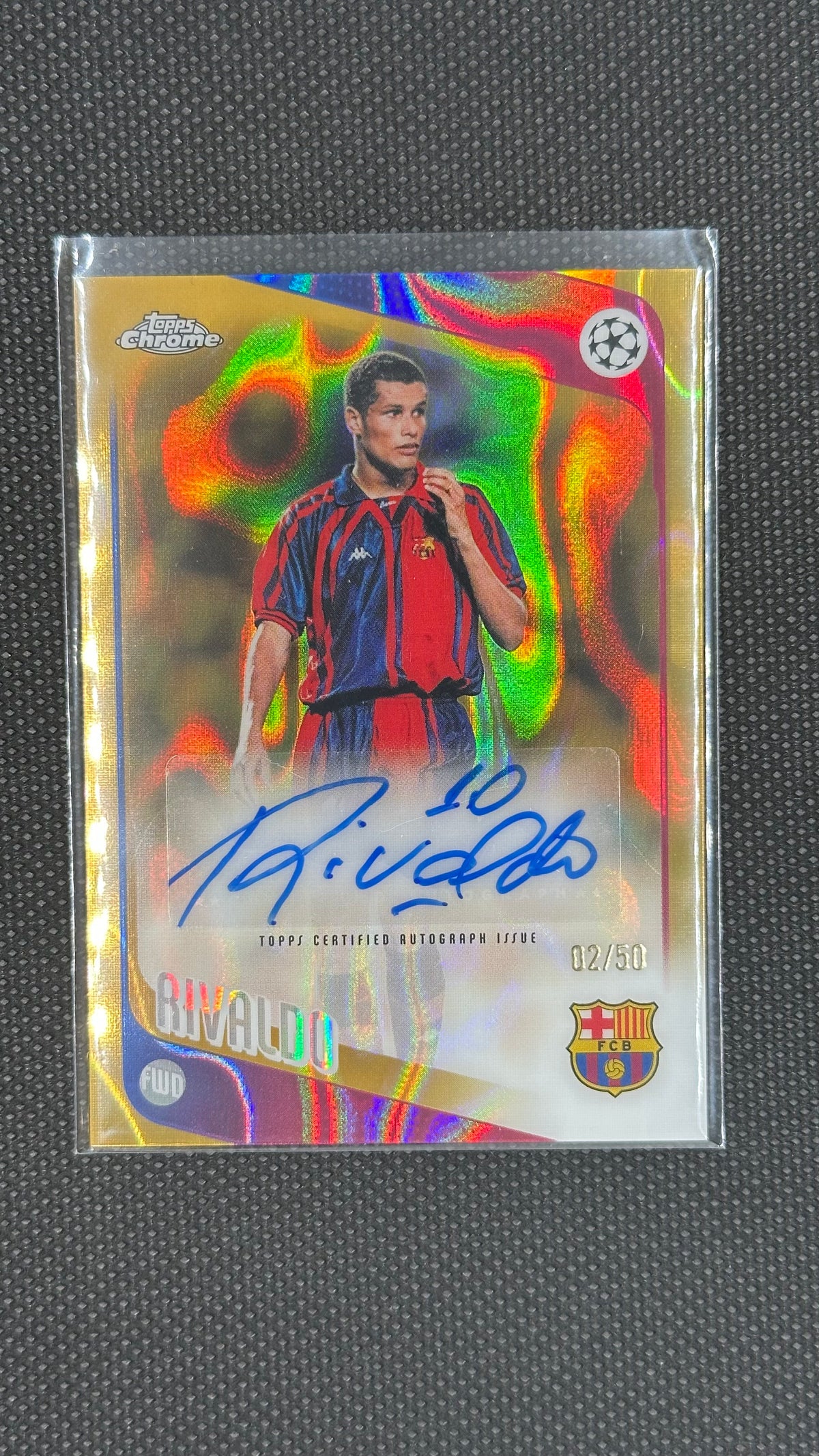 Rivaldo Auto /50 Gold Lava Topps Chrome 2025/26