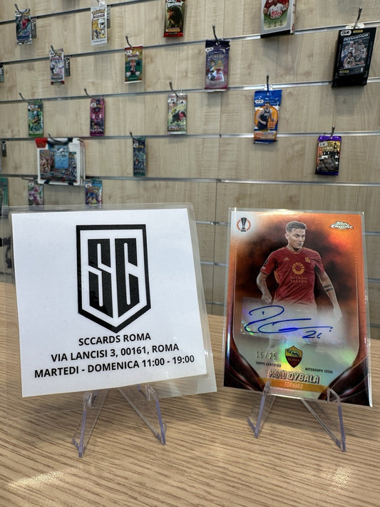 Paulo Dybala Autograph /25 Topps Chrome UEFA Club Competition 2023/24